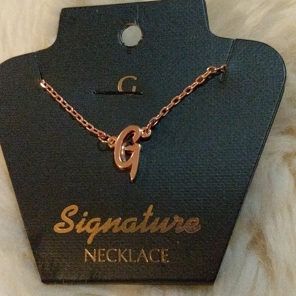 - Initial G Rose Gold Necklace